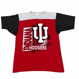 VTG C&C Indiana Hoosiers Colorblock Shirt Men’s Large 90s USA Made College IU